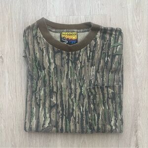 Vintage 90s Sasquatch Camo Single Stitch Pocket T Shirt Hunting XXL Short Sleeve